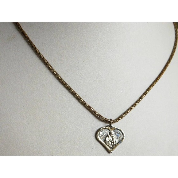 ST CHRISTOPHER RELIGIOUS pendant GOLD plated 18K necklace female men, 22 Inch - Picture 3 of 7